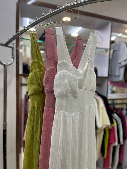 Side Slit Sleeveless Back Bow Decor Long Dresses